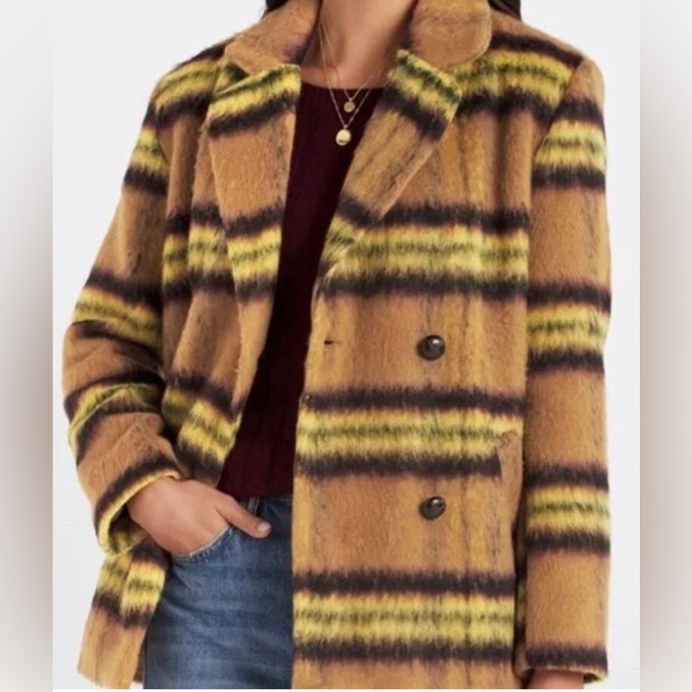 Vigoss Multicolor Striped Pea Coat